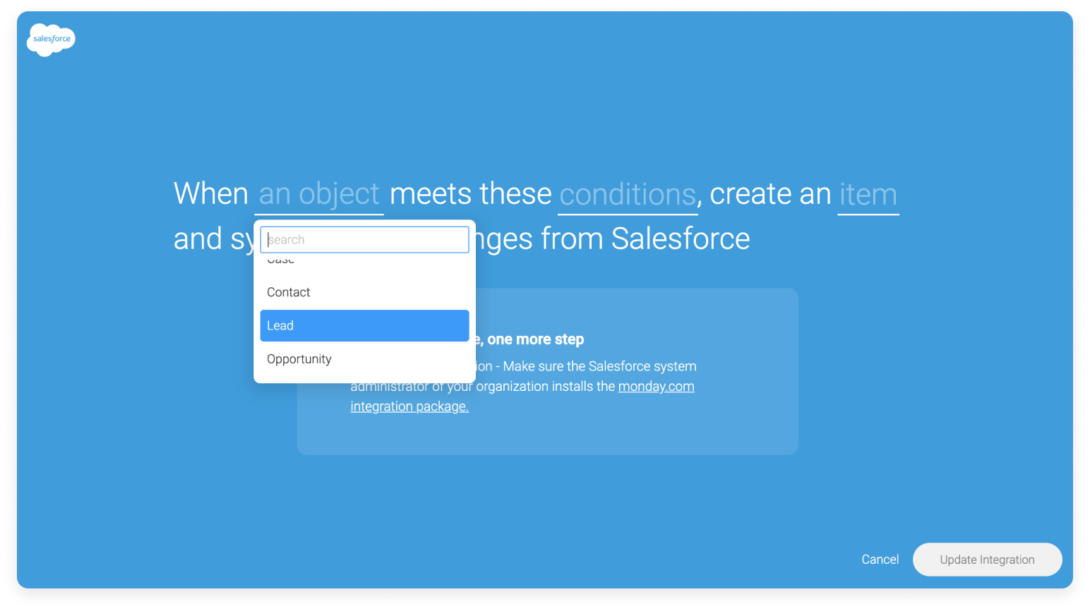 monday.com integration with Salesforce